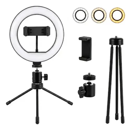 Ring Light Iluminador Led Mesa Tripé Pequena 8 Polegada 20cm