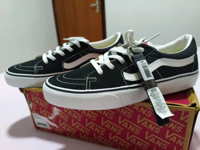 TÊNIS VANS SK8-LOW BLACK TRUE WHITE ORIGINAL NOVO LEIA INFORMAÇÕES ADICIONAIS