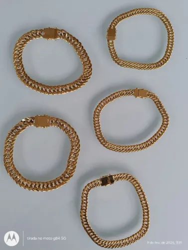 Pulseiras ouro 18k  modelo gourmet *