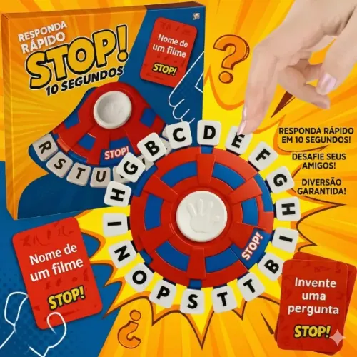 Jogo Stop Tabuleiro De Desafio Rápido Caça Palavras