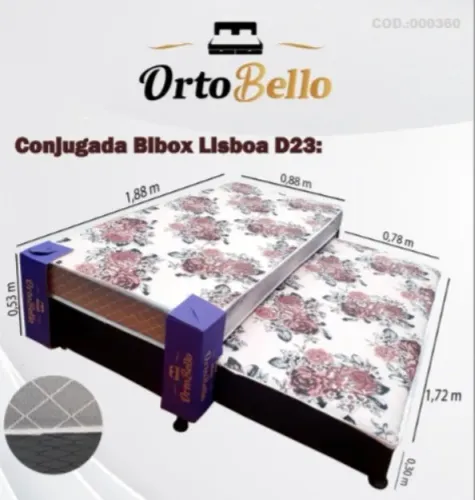 Cama Box Solteiro c/ Auxiliar Lisboa Ortobello - Entrega Rápida!