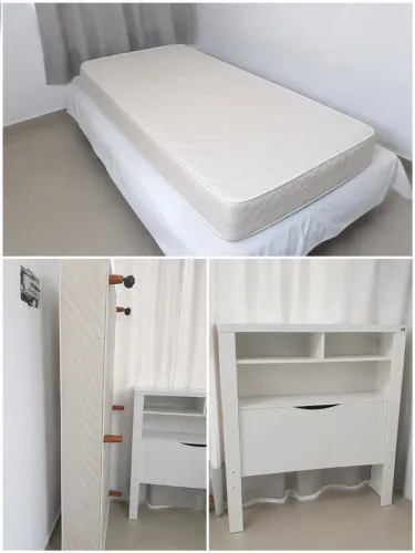 Vendo colchão,  base e cabeceira de solteiro usado