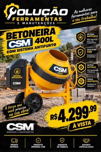 Betoneira CSM 400 litros PROMOÇÃO