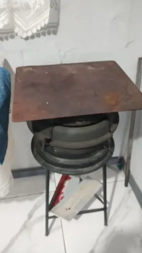 Fogão a lenha , feito de roda de carro 