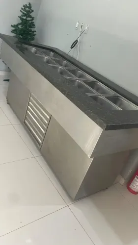 Self service de inox com mármore 10 Cubas