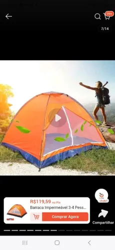 Barraca para camping 4 pessoas