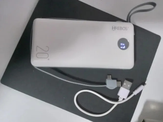 Power Bank 20.000 mAh HREBOS novo Branco