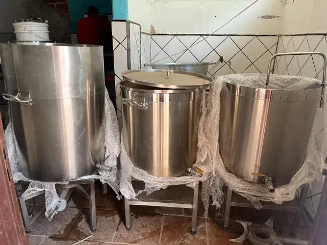 Equipamento para Cerveja Artesanal 160L - 3 Panelas Inox + Brindes