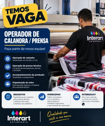 Contrata-se Operador de Calandra/Prensa