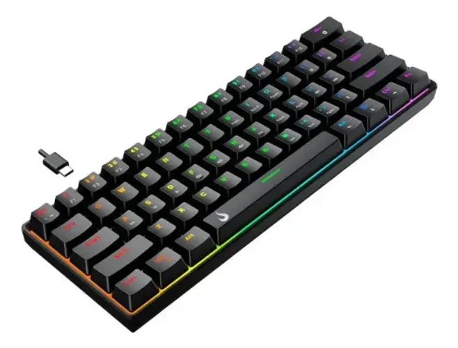 Teclado Mecânico Rise Mode Gm1 Rgb Switch Brown Rmtcmgm1bbro Preto Inglês Us