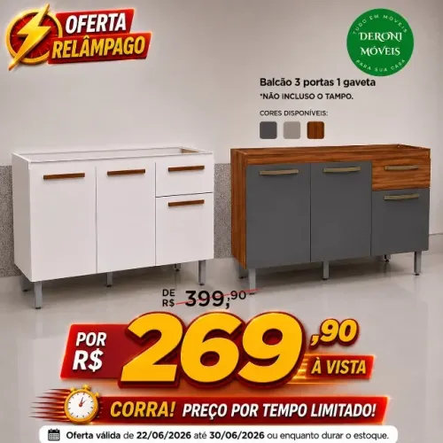 BALCAO DE PIA 1,20 3 PORTAS NOVO MONTAGEM GRATUITA PIA NAO INCLUSA 