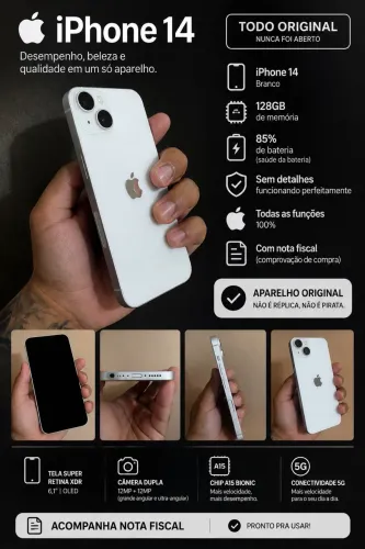 iPhone 14 branco 128GB