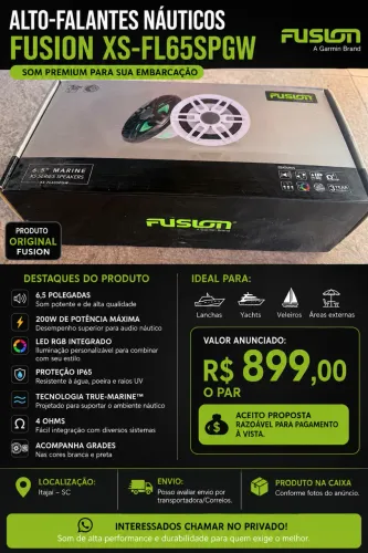 Alto-falantes Náuticos Fusion XS-FL65SPGW 6,5? - 200W RGB  ? FUSION XS-FL65SPGW