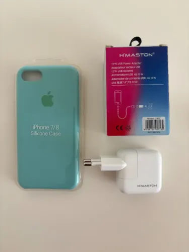 Case iPhone 7 8 ou SE (2020) Capa protetora Capinha de celular + Carregador USB *NOVO