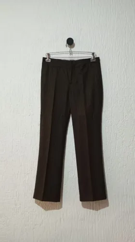 calça social zara alfaiataria marrom escura feminina tam 32