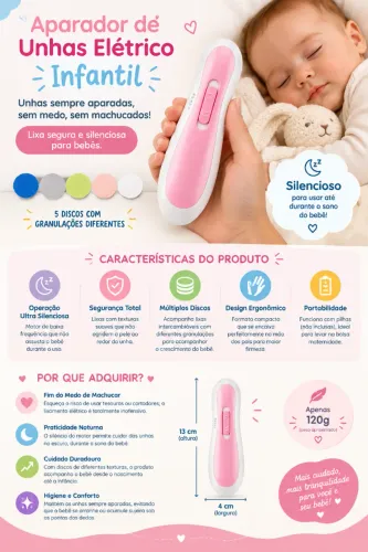 Aparador de unha eletrico Infantil