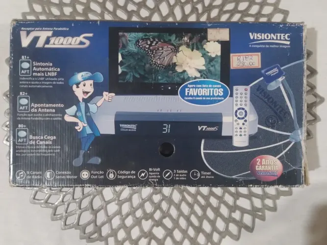 Receptor para Antena Parabólica Visiontec VT1000S ? Seminovo, Funcionando Perfeitamente
