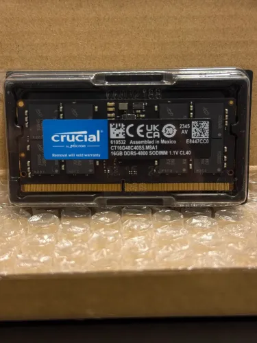 MEMÓRIA RAM CRUCIAL 16GB 4800MHZ CL40 DDR5 SODIMM