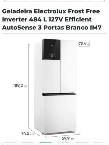 Vendo geladeira 3 portas branca