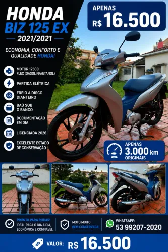 ? HONDA BIZ 125 EX 2021 - IMPECÁVEL ?