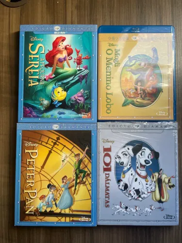 Combo: edição diamante Disney a pequena sereia mogli Peter pan