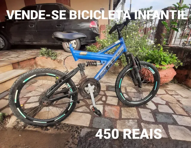 Vende-se bicicleta infantil masculina com amortecedores 