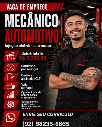 MECÂNICO AUTOMOTIVO - VAGA DE EMPREGO