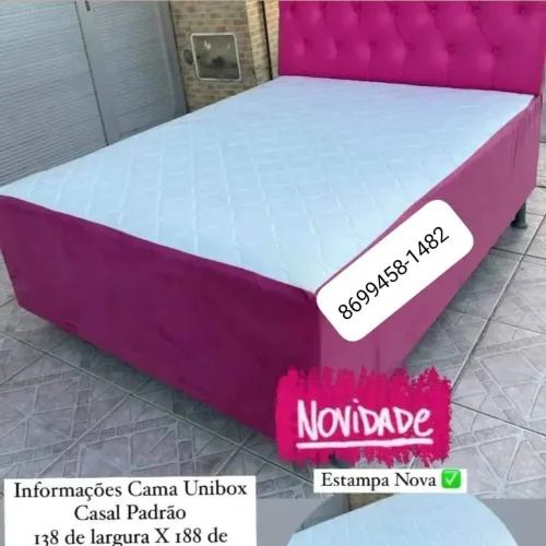 Cama Casal de Molas com Cabeceira