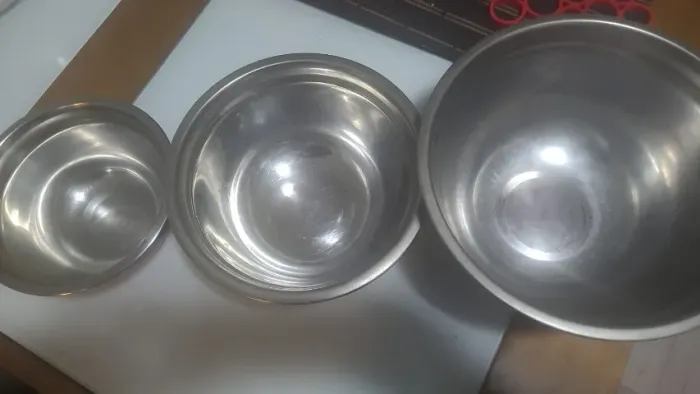 kit 3 tigelas inox vermelhas 