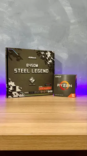 Kit Ryzen 5 5600 + B450m Steel Legend (Aceito Trocas)