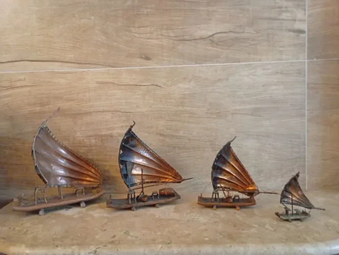 4 jangada em cobre - Vintage