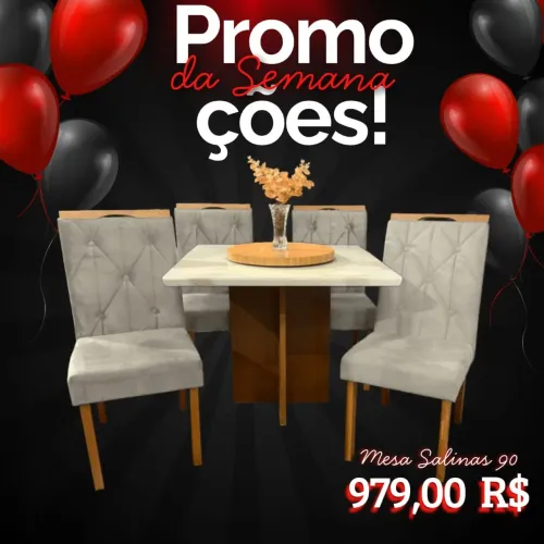Mesa de jantar 90x90 Salinas(Pague na entrega)