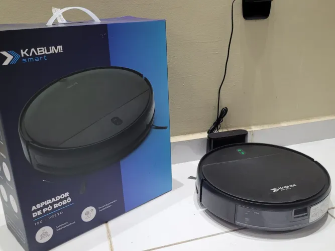 Robô Aspirador de Pó e Passa Pano KaBuM! Smart 100 - Praticamente Novo (Na Caixa Original)