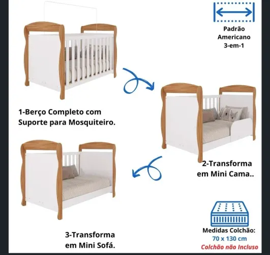 Berço que vira cama 