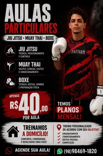 Aulas particulares de Jiu jitsu, Muay thai e Boxe