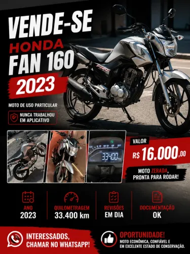 Vende-se fan 160 2023 moto zera 