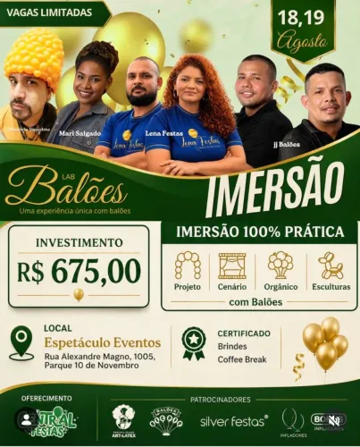 Cursos de Balões, decoração, artes com balões