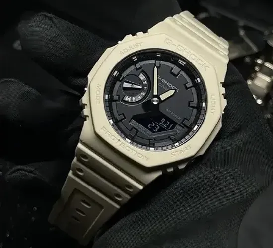 Relógio G-shock GA2100 creme novo + caixa