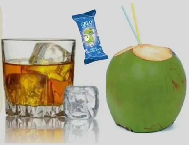 Gelo de Água de Coco pra Drink