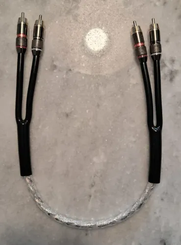 Cabo RCA HIFI cobre OFC banhado a prata, ideal para sistemas de mesa - 50cm.