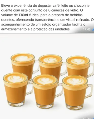 Canecas 130ml P capuccino e outras bebidas quentes