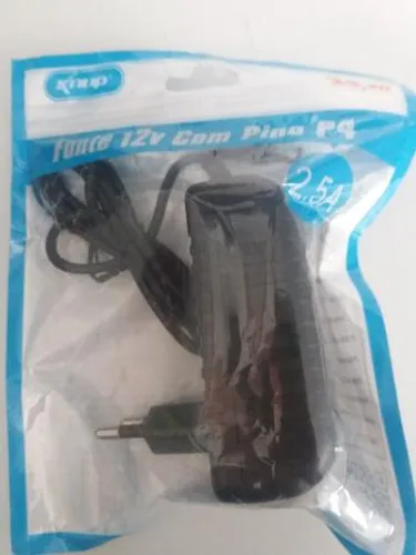 Fonte 12 volts com pino p4 novo na embalagem