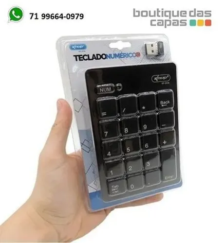 Teclado Numérico Wireless Com 20 Teclas Sem Fio kp-2038 knup