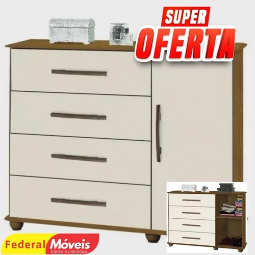 Cômoda sapateira 4 gavetas Veneza - nova de fábrica - entregamos - temos crediário