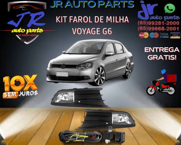 Kit Farol de Milha Voyage G6 botão universal