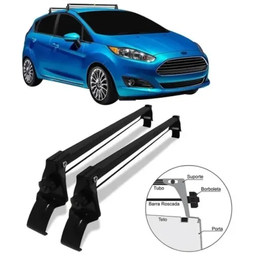 Rack Teto Ford Fiesta New - Preto Material Aço - VP 987