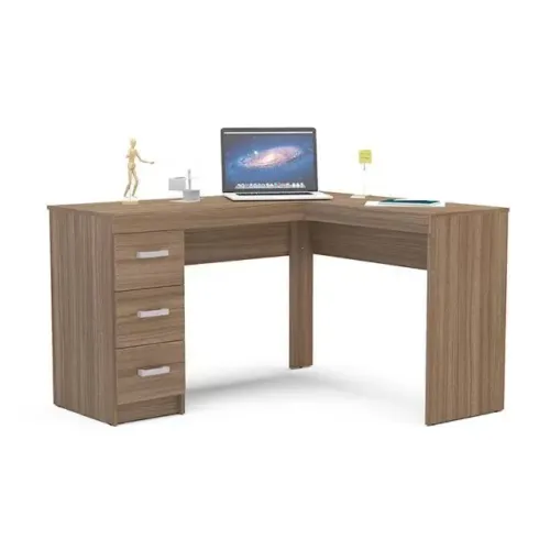 Mesa De Escritório Canto Fênix C- 3 Gavetas