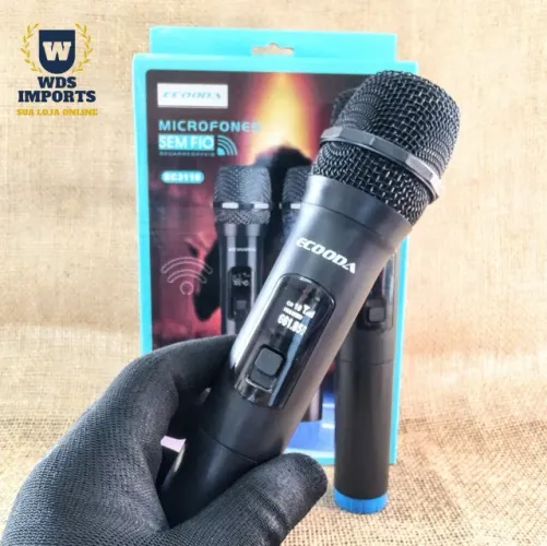 Microfone Duplo sem Fio Recarregável 