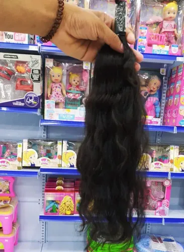 Cabelo Humano Brasileiro 50cm 60g 10,70g Preto, Ondulado