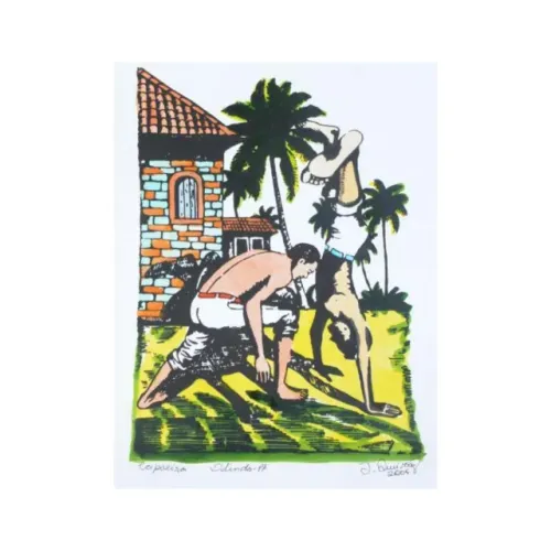 J. Queiroz, Quadro Gravura, 47x33cm, Assinada e Datada, sem Moldura e Intitulada 